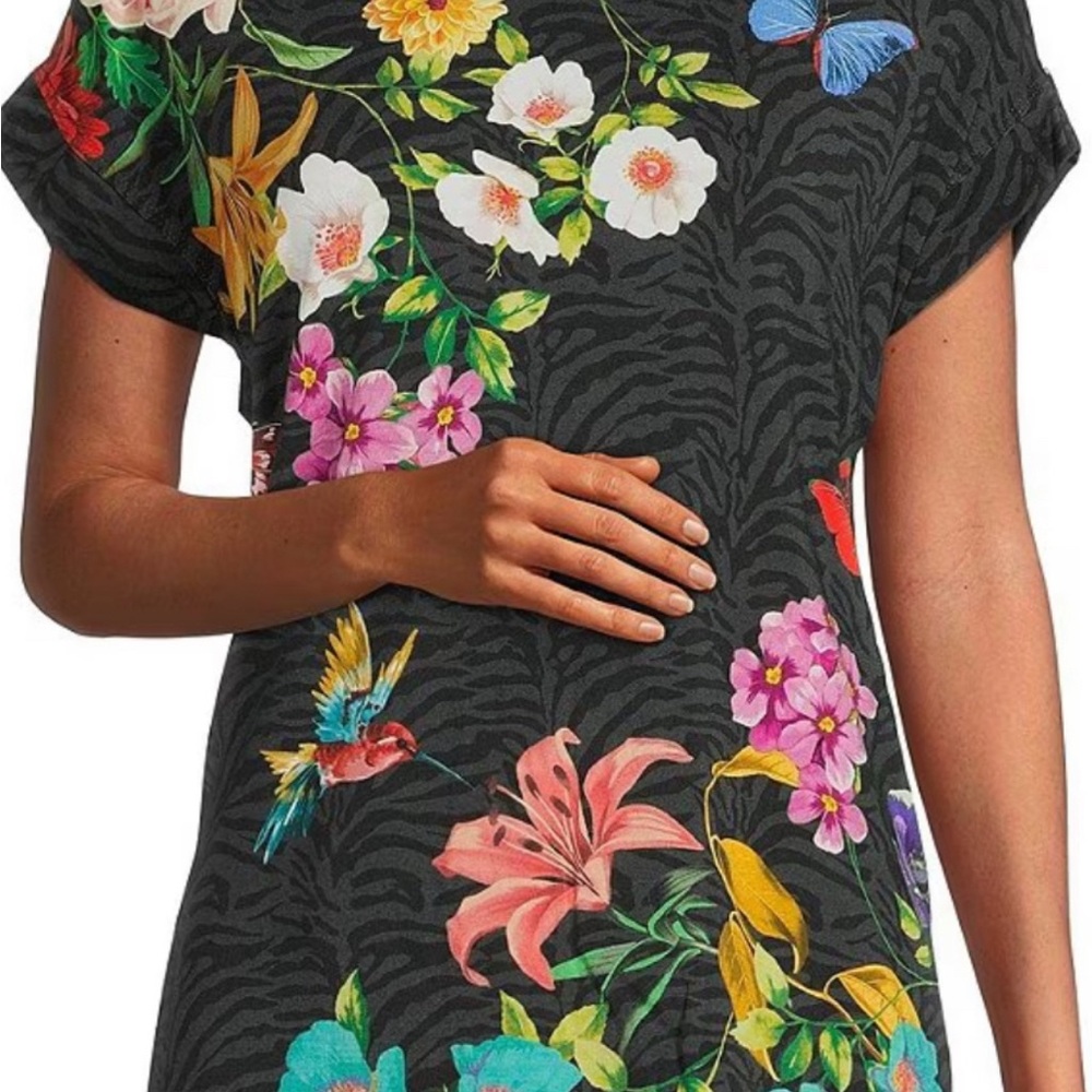 Johnny Was Blooming Breeze Floral Crew Neck Relaxed Knit Top